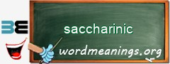 WordMeaning blackboard for saccharinic